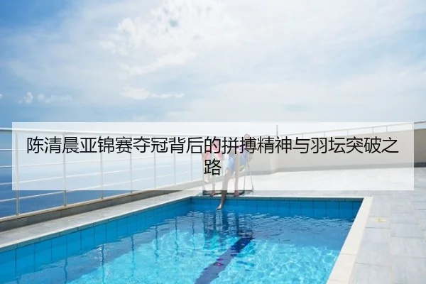 陈清晨亚锦赛夺冠背后的拼搏精神与羽坛突破之路